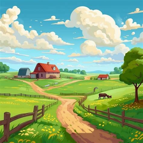 Premium AI Image | landscape of farm