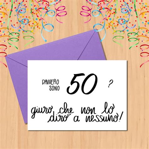 BUON COMPLEANNO Biglietto Stampabile 50 Anni Etsy Italia