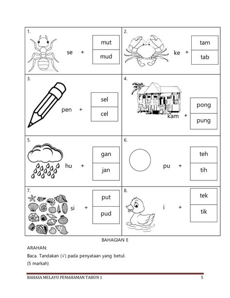 Soalan PKSR Bahasa Melayu Tahun 1 2018 PDF