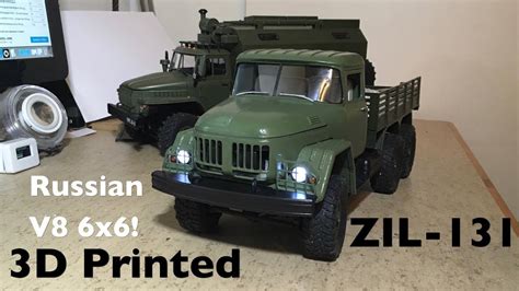 3d Printed Zil 131 V8 6x6 Russian Military Truck On Wpl Jjrc Frame