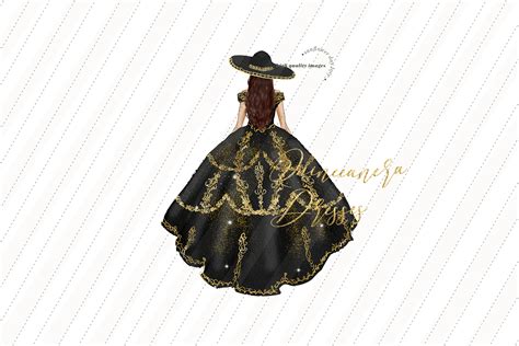 Elegant Black Princess Dress Clipart Graphic by SunflowerLove ...