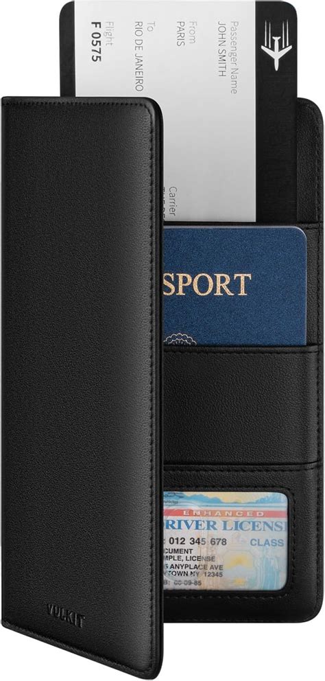 Vulkit Passport Holder Wallet Genuine Leather Top Grade Rfid Blocking Travel Wallet