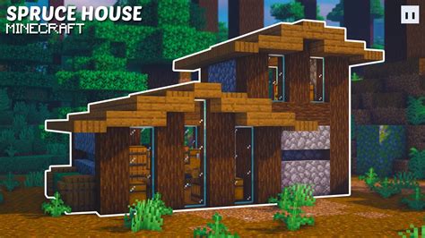 Minecraft How To Build A Spruce Taiga House Small And Simple Youtube