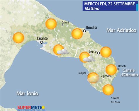 Il tempo oggi mercoledì 22 settembre Mesagnesera it