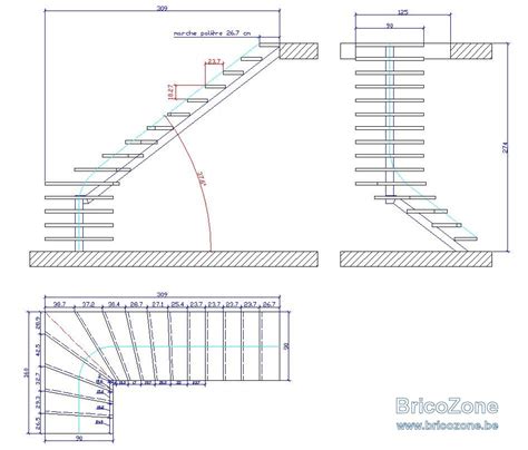 Logiciel Calcul Escalier Quart Tournant Limon Central Plan Acier