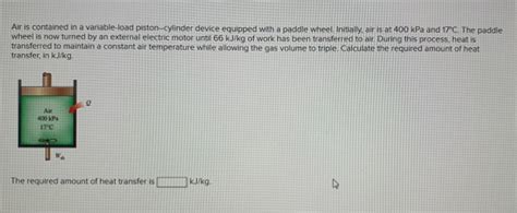 Solved Air Is Contained In A Variable Load Piston Cylinder Chegg