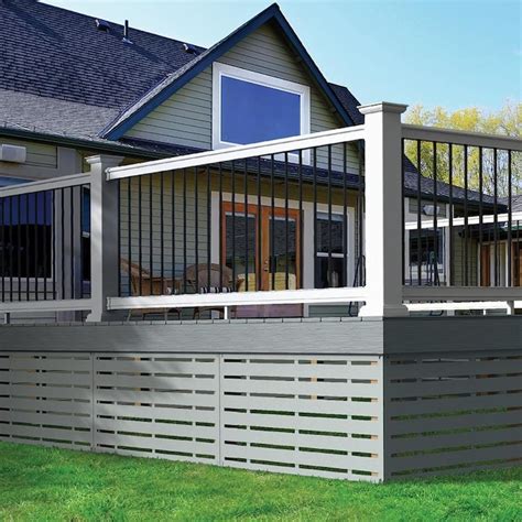 Freedom Prescot White PVC Deck Deck Rail Kit with Balusters in the Deck ...