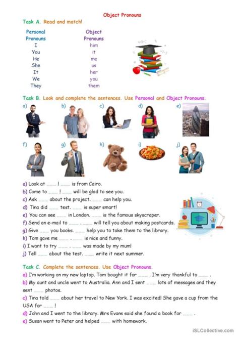 4 Pronouns Object Pronouns English ESL Worksheets Pdf Doc