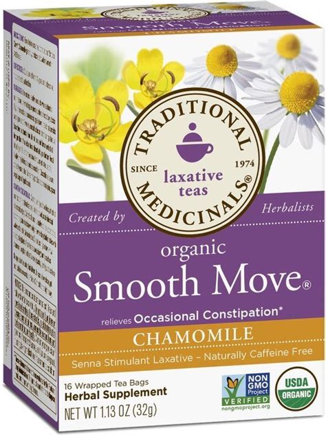 Traditional Medicinals Organic Smooth Move Tea 16 Tea Bags Pack Of 6