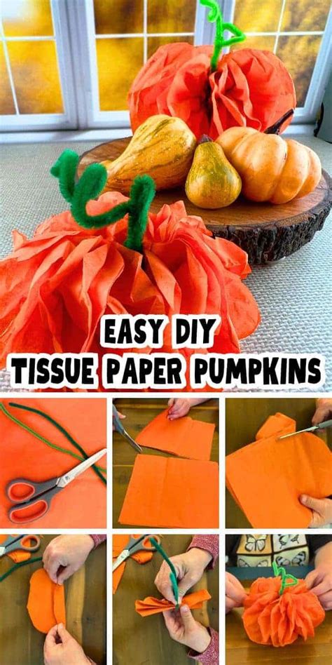 Easy Diy Tissue Paper Pumpkin Craft