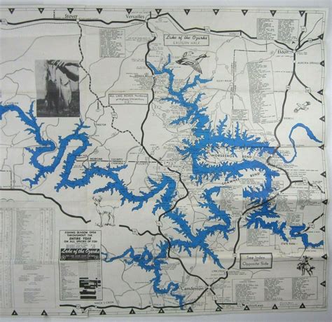 Vintage Ozarks Illustrated Map Birds Eye View 34" Travel Brochure ...