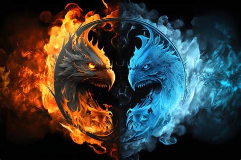 Fire And Ice Dragons Fighting Wallpaper