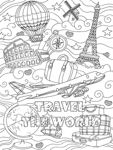 Travel Coloring Pages Free Printable Travel Coloring Pages In 2022