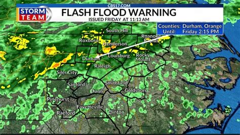 Flash Flood Warnings Issued In Central North Carolina Following Heavy