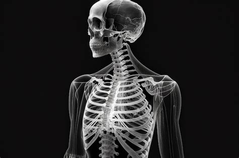 Premium Photo Xray Dfemales Skeleton Upper Body Generative Ai