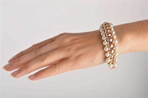 Pulsera elegante de cuentas hecha a mano bisutería de moda accesorio