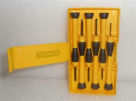 New Lot Of 2 Stanley 66 052 6 Pieces Precision Screwdriver Set Blackyellow 719896330992 Ebay