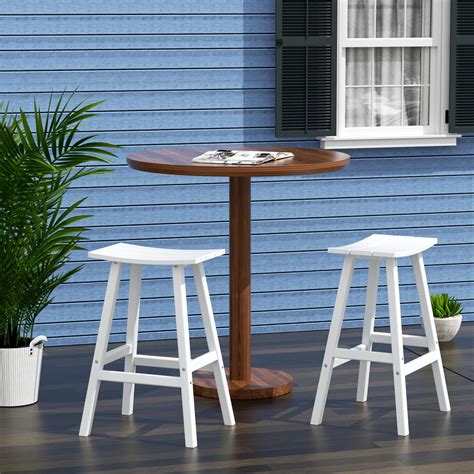 Westintrends Malibu Hdpe Outdoor Patio 29 Bar Stool Saddle Seat Set