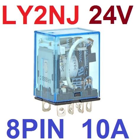 รเลย LY2NJ Power Relay DC Coil 24V Contact 240Vac 10A DPDT 8PIN HH62P