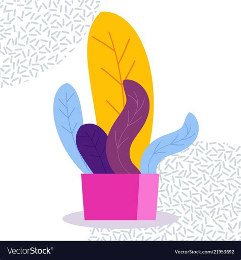 Exotic Tropical Indoor Plant In A Flowerpot Vector Image