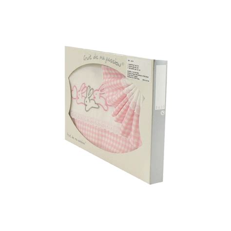 Coffret Parure De Draps Pour Berceau Landau Couffin Rose Carreaux