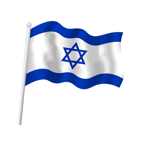 Israel Bandera En Asta De Bandera Ondulaci N En Viento Vector Aislado