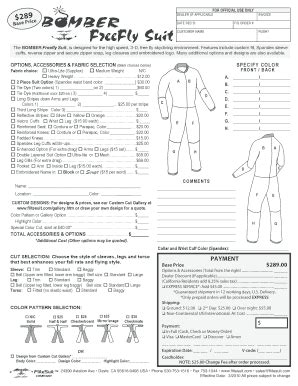 Fillable Online 9 E FreeFly Suit Flite Suit Company Fax Email Print