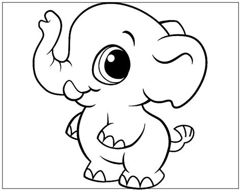 Dibujos De Elefante Kawaii Para Colorear Pintar E Imprimir Dibujos De Colorear