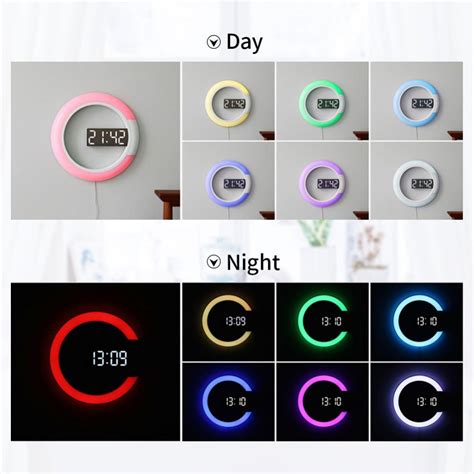 LED Wall Clock Digital Night Light - USAMERICA SHOP