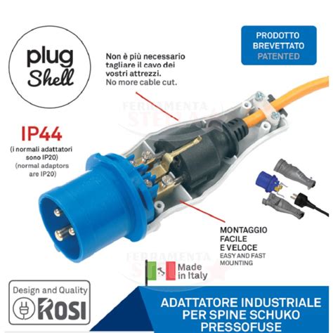 Adattatore Di Sistema Da Industriale A Civile Per Spina Schuko