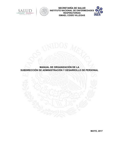 Pdf Manual De OrganizaciÓn De La SubdirecciÓn De AdministraciÓn  · SubdirecciÓn De