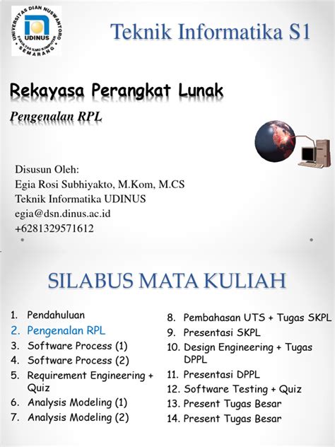 Pengenalan Rpl Rekayasa Perangkat Lunak Teknik Informatika S1 Pdf