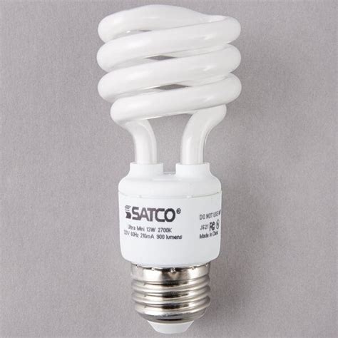 Satco S7217 13 Watt 60 Watt Equivalent Warm White Mini Spiral Compact Fluorescent Light Bulb