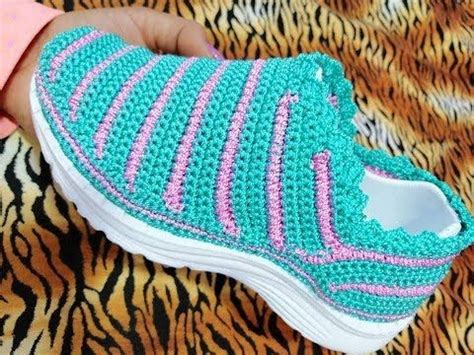 Venta Zapatos A Crochet Para Adultos Paso A Paso En Stock