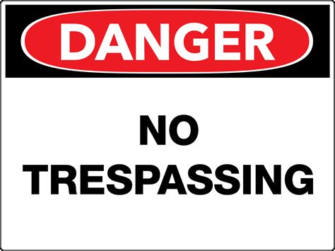 Danger No Trespassing Wall Sign Phs Safety