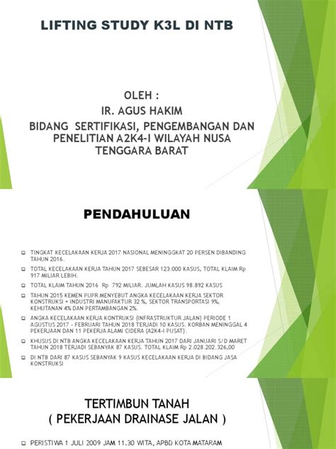 201804 Cpd Ahli K3 Konstruksi 20 04 Lifting Study K3l Pdf