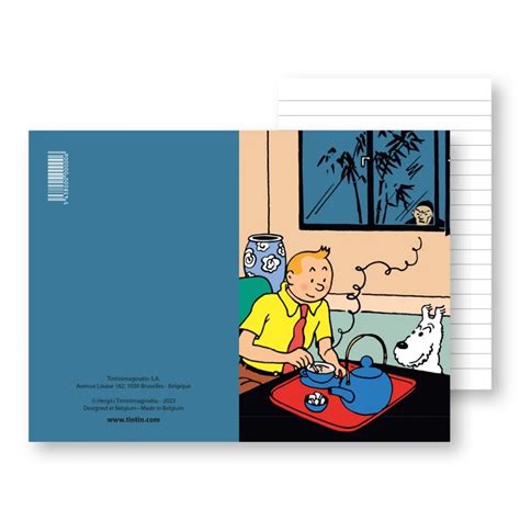 A Soft Back Notebook Tintin Drinking Tea The Tintin Shop Uk