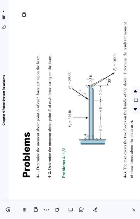 Solved ๙ Chapter 4 Force System Resultants Rf Problems