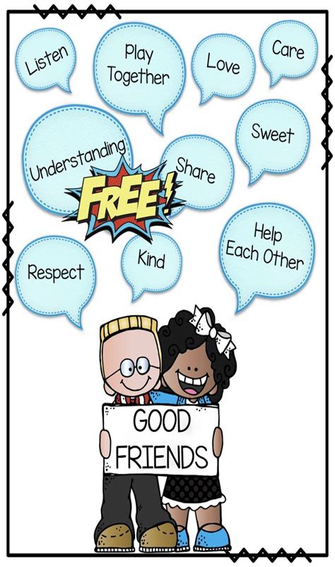 FREE- Good friends poster to decorate and talk about this important topic in your classroom ...