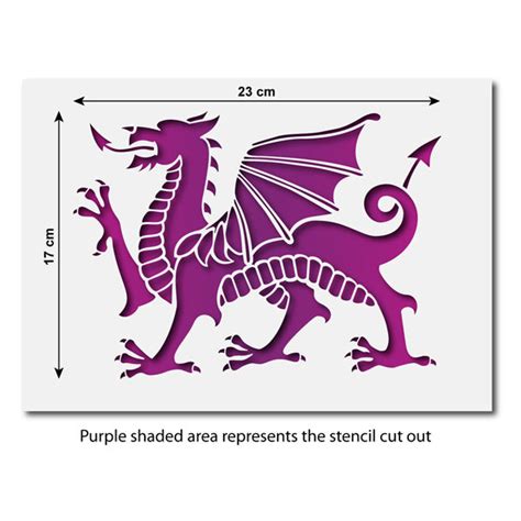 Welsh Dragon Stencil Reusable Laser Cut Template Craftstar