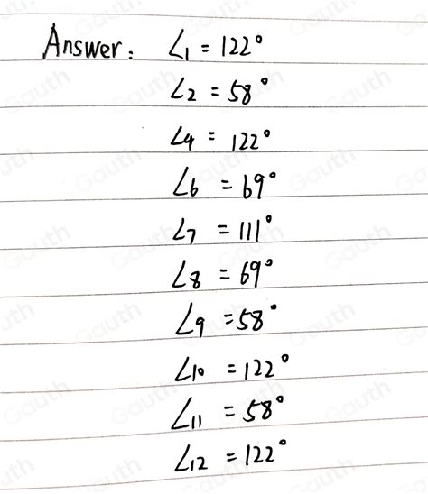 Solved Activity 4 Directions Refer To The Figure Below A If M∠ 3 58