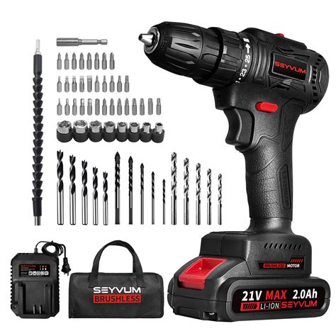 Buy Seyvum P V Cordless Drill Set Powerful Brushless Motor