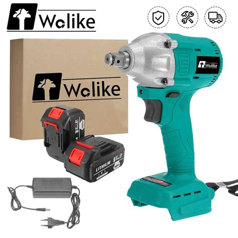 Wolike 388vf Cordless Electric Impact Wrench Drill Rechargeable 2x22890mah Lithium Ion Brushless