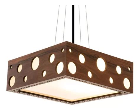 Lámpara colgante decorativa Mariscal Quad de madera 45 cm MercadoLibre