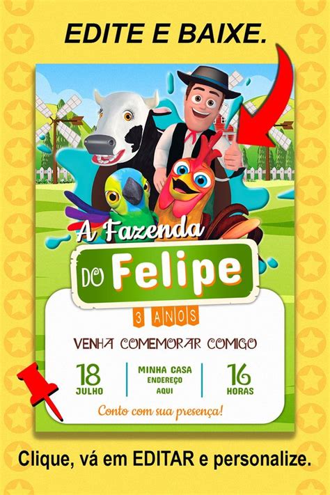 Fazer convite online convite digital aniversário A Fazenda do