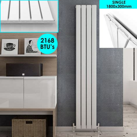 Elegant White Vertical Column Radiator Single Flat Panel Designer