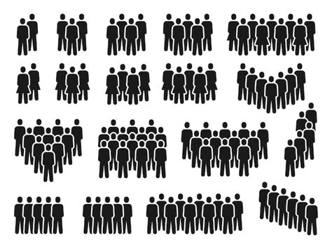 Iconos de multitud de personas grupo de personas que se reúnen