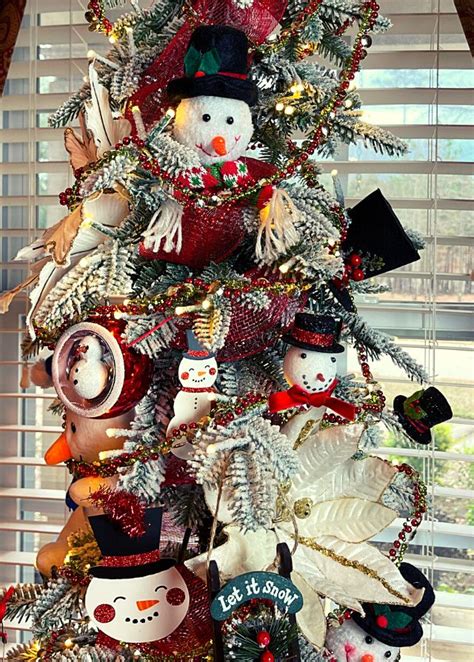 Decorated Snowman Christmas Tree Intelligent Domestications