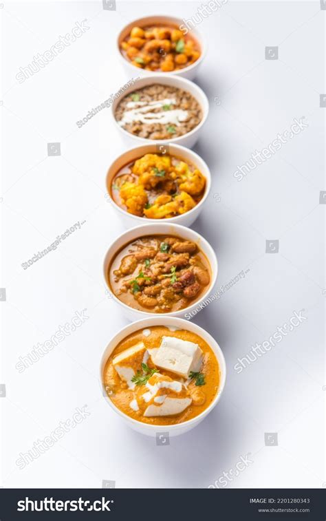 Group Indian Vegetarian Dishes Hot Spicy Stock Photo 2201280343 ...