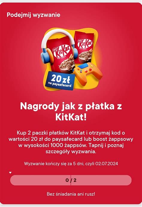 Darmowe słodycze Kit Kat promocja cash back Zakupersi